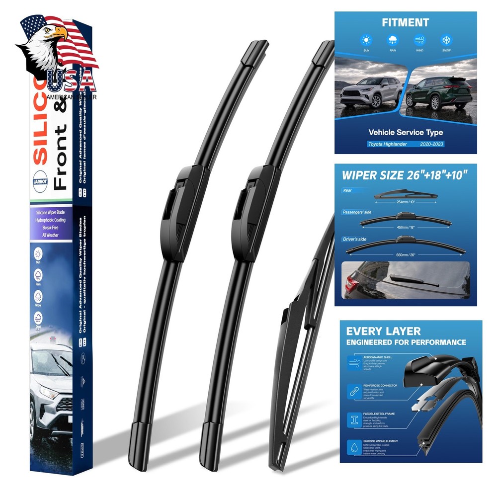 JARHOT Wiper Blades Toyota Highlander 2020-2023 26/18/10