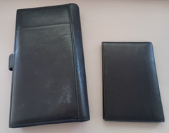 Lot of 2 TUMI Travel Wallet Organizers Passports Credit Cards Black Leather