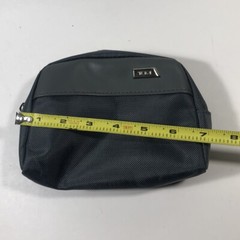 Tumi for Delta Leather Trim Small Zippered Travel Carry On Bag Pouch Gray 7”
