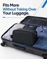 Travel Toiletry Bag for Men – Dual Compartment Dopp Kit, Water-Resistant, Medium