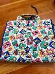 Vera Bradley Hanging Travel Organizer Quilted Stamps Toiletry Cosmetic Bag Hook