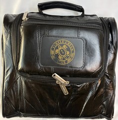 Seville Toiletry Bag Black Leather Hanging Organizer Cosmetic Dopp Kit