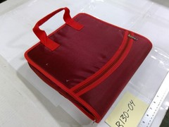 Red Travel Organizer Soft Case Zipper Front Pocket Handle Bag Toiletry Storage