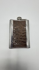 Classic Stainless Steel Faux Leather Pocket Flask Alcohol Whiskey 6 oz