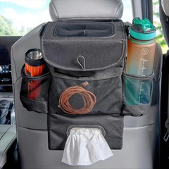 Car Trash Can With Tissue Holder Organizer And 3 Storage Pockets For Auto Travel