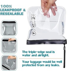 Reusable 4Pcs Clear Liquid Travel Bags – TSA Approved, Waterproof & Stylish