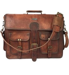 Cuero DHK 18 Inch Vintage Handmade Leather Travel Messenger Office Crossbody Bag