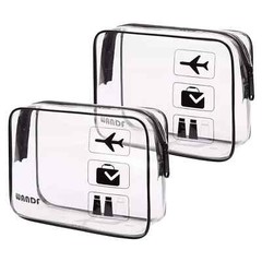 TSA Approved Toiletry Liquids Bag Travel Clear Toiletry Bag with Zipper 2 Pack
