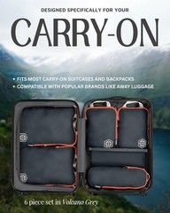 Compression Packing Cubes 6-Piece Set Lightweight Ripstop Travel Carry-On