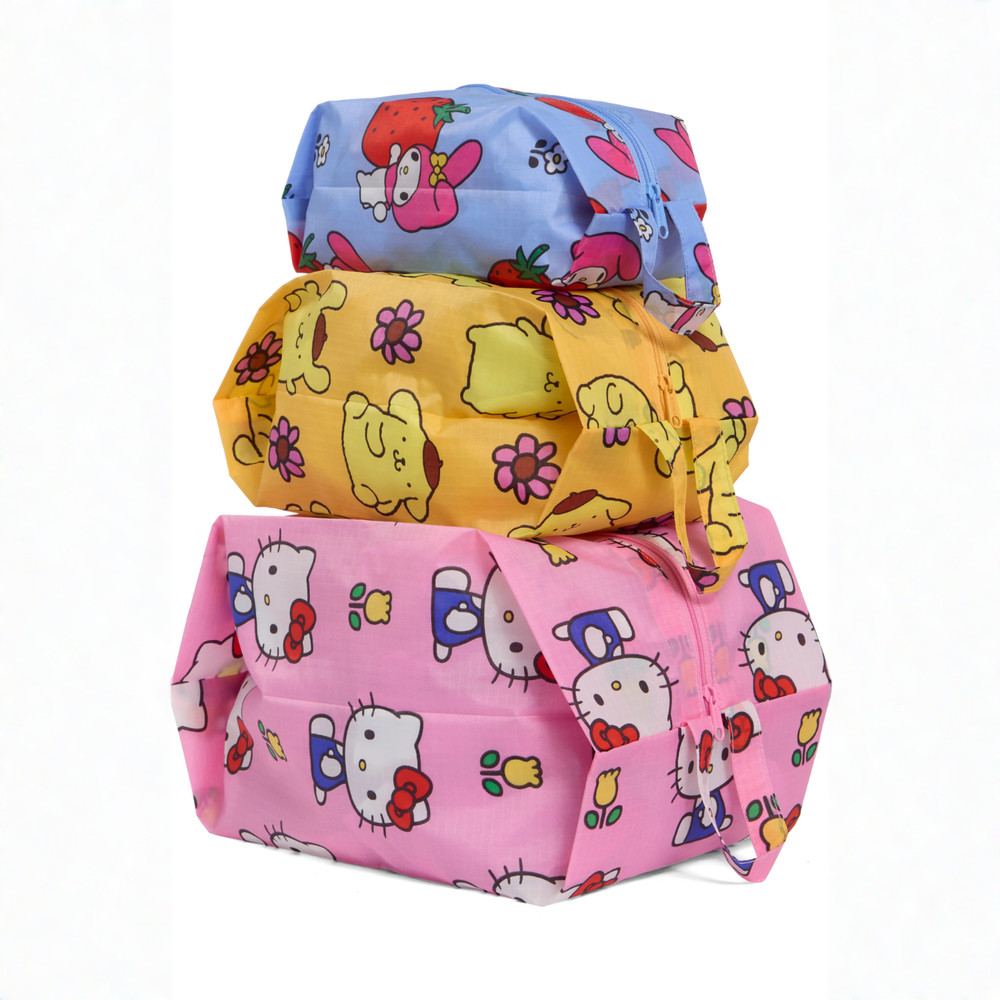 Baggu Hello Kitty Set of 3 Assorted Zippered Travel Pouches NWT