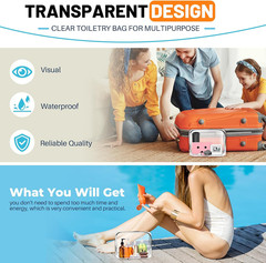 Toiletry Bag 2Pcs TSA Approved Travel Clear Toiletry Bag for Men and Women Trave