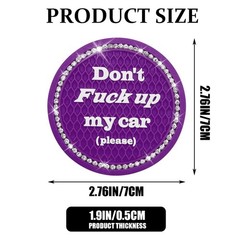 4PCS Bling Car Cup Holder Coaster, 2.75 Inch Anti-Slip Auto 4PCS, Purple
