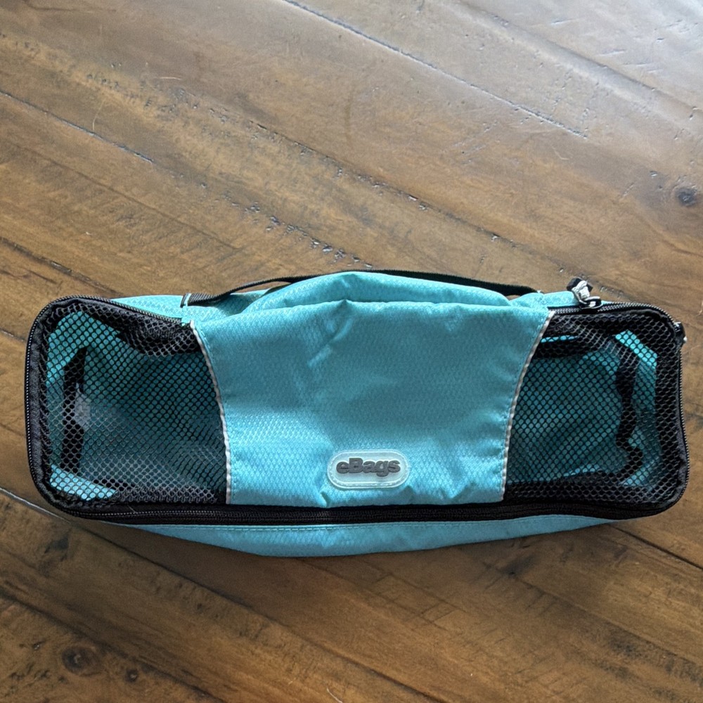 eBags Travel Organizer Pouch Packing Cube Blue Mesh Panels Zippered EB2145