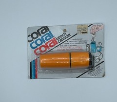 Vintage 80s Coral Beach Capsule Swim Accessor Waterproof Storage Orange Retro