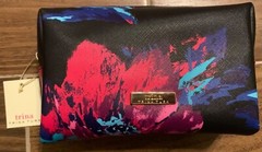 Trina Turk Floral Toiletry and Makeup Travel Bag Pouch W/ Zipper 7.5×3.5×4.5 in