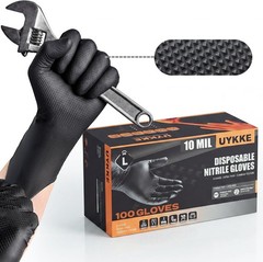 10mil Nitrile Gloves Thick,Industrial Disposable Gloves with Diamond Textured,He