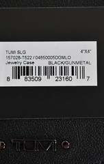NEW TUMI SLG Black Leather Zip-Around Travel/Storage JEWELRY CASE Box
