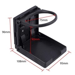 2PCS Adjustable Folding Drink Holder with Screws and Tapes, Black