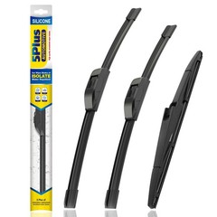 5 PLUS Silicone Windshield Wipers 26&Prime;/16&Prime;/12&Prime;(Set of 3),OEM Fit,All-Season