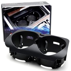 iJDMTOY Matte Black Finish OEM-Replace Center Console Dual Cup Holder black