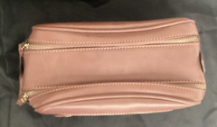 Aaron Leather Goods 10&Prime; Full Grain Leather Toiletry Bag Caramel WB09 New