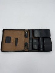 Vintage Leather Travel Toiletry Case Men’s Zip Plastic Organizers Brush
