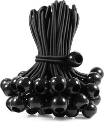 Ball Bungee Cords 12 inch, UV Resistant Heavy 12 inch X 1 Ball, Black