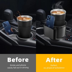 TYKOR Car Cup Holder Expander Adapter Insert with Adjustable Base-Black