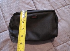 TUMI for Delta Small Black Zip Textured Pouch. Bag Only EUC
