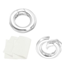 8mm 925 Sterling Silver Spring Rings, 2Pcs Round Clasps, Silver Color