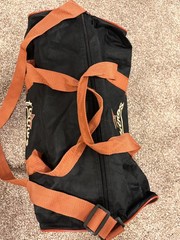 Vintage Houston Astros Small Duffel Bag: Zipper, Hand, Shoulder Straps Red/Black