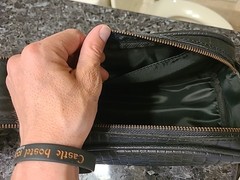 10&Prime; Premium Aubrielle Croco Aaron Leather Goods Toiletry Travel Pouch Bag ALG