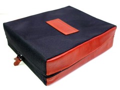 Stuffed Shirt Black Canvas Brown Leather Travel Organizers Shirt Folder Bag Case