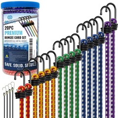 GOEASY0312 Premium Bungee Cords 20 pcs Assorted Size Cords, Multicolor