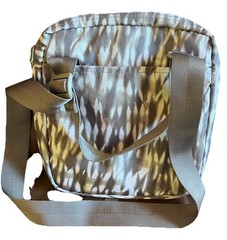 Nice Eddie Bauer Connect 3-Zip Travel Bag Black Crossbody Gray and White