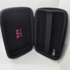 TUMI for Delta Navy Blue Hard Shell Amenity Travel Case Kit Zippered Pouch Zippe