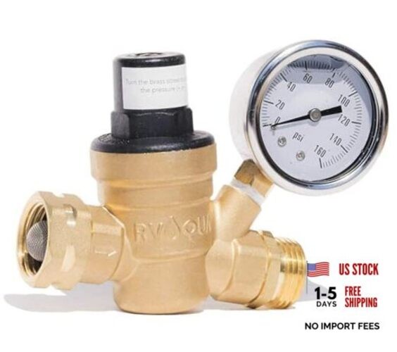 RVAQUA M11-45PSI Adjustable Water Pressure Regulator for RV Camper – Essential