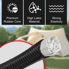 Masterwise 6 PCS Adjustable Bungee Cords with Hooks, 24 Inches 24&Prime;, Black