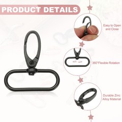 14Pcs 1-1/2&Prime; Swivel Hooks for Black Lobster Closures for Keys