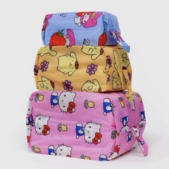 NEW! Baggu “HELLO KITTY & FRIENDS FLORALS” 3D ZIP SET Recyc. Nylon Sold Out/RARE
