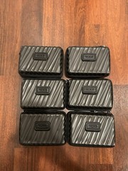 TUMI Set Of 6 Hard Shell Zippered Zip Travel Cases Organizers Black Heavy Duty