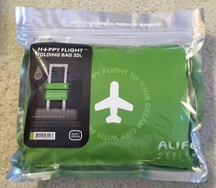 HF Happy Flight Folding Bag Fits Over Luggage Handles Green 32L New $60