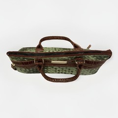 Samantha Brown Insulated Wine Lunch Purse Basketweave Blue & Brown 2 Pockets Zip