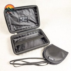 TUMI For Delta Amenity Travel Bag Hard Shell Toiletry Kit Case Gray With Mask