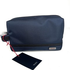 TUMI Travel Kit Medium Accessory Pouch Navy Blue with Black Trim
