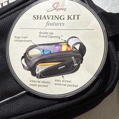 Skyway Travel Toiletry Bag Black Organizer Zip Shaving Kit Pockets New