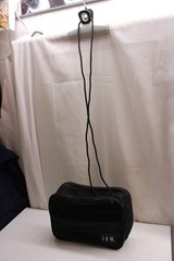 black travel toiletry or electronics organizer bag hanging strap 10X7X4inches