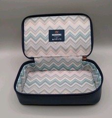 Missoni For Delta Navy Chevron Travel Toiletry Cosmetic Bag Case Zip Pouch