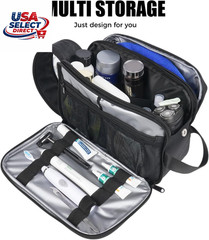 Travel Toiletry Bag for Men, Water-Resistant Dopp Kit, Black