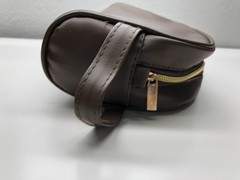 Unbranded Toiletry Bag Travel Pouch Brown Mens Zip Handle Faux Leather